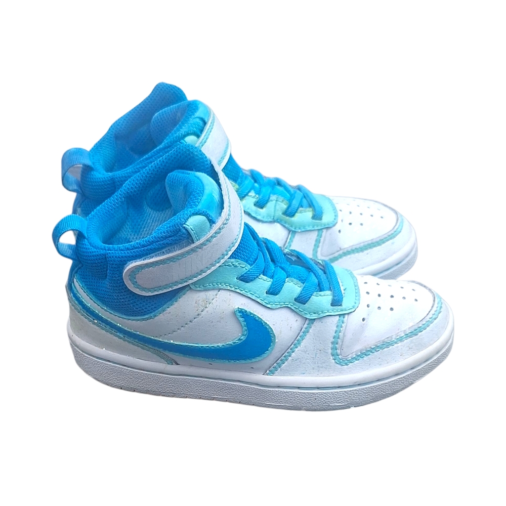 Nike Kids Court Borough 2 Blue and White High-Top Sneakers